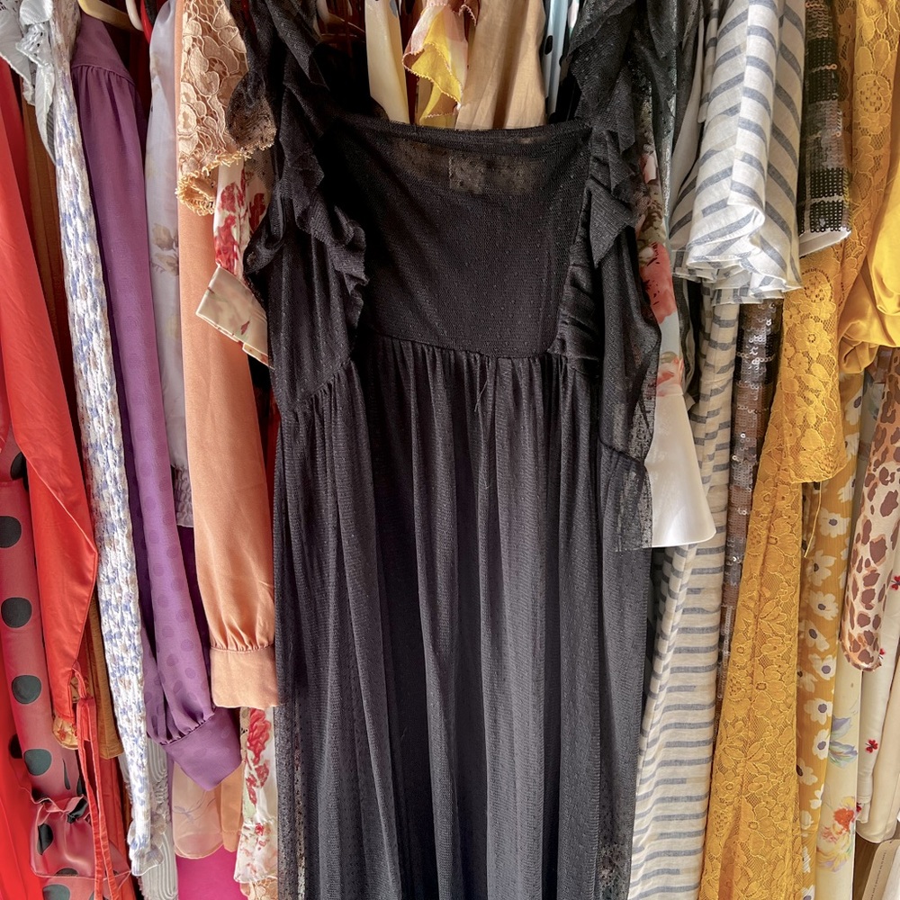Anthropologie Maeve black chiffon dress New perfect condition size M